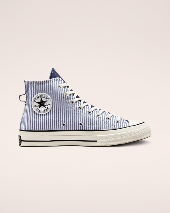 Converse Chuck 70 Lo-Fi Hickory Stripe Vysoke Top Svetlo Modre | A48790L